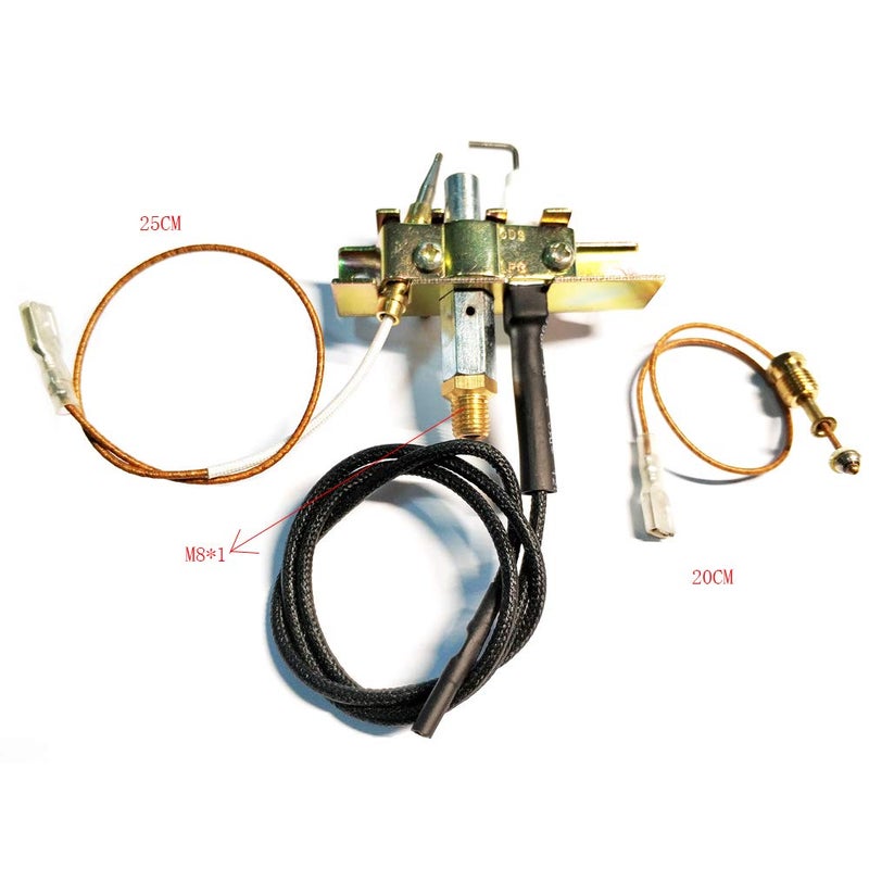 METER STAR Propane Fire Pit Main Control Brass Safety Valve,Gas Room Heater Pilot Burner Assembly Parts Thermocouple Safety Device Ignition Component Pilot Assembly Kit - Image 2
